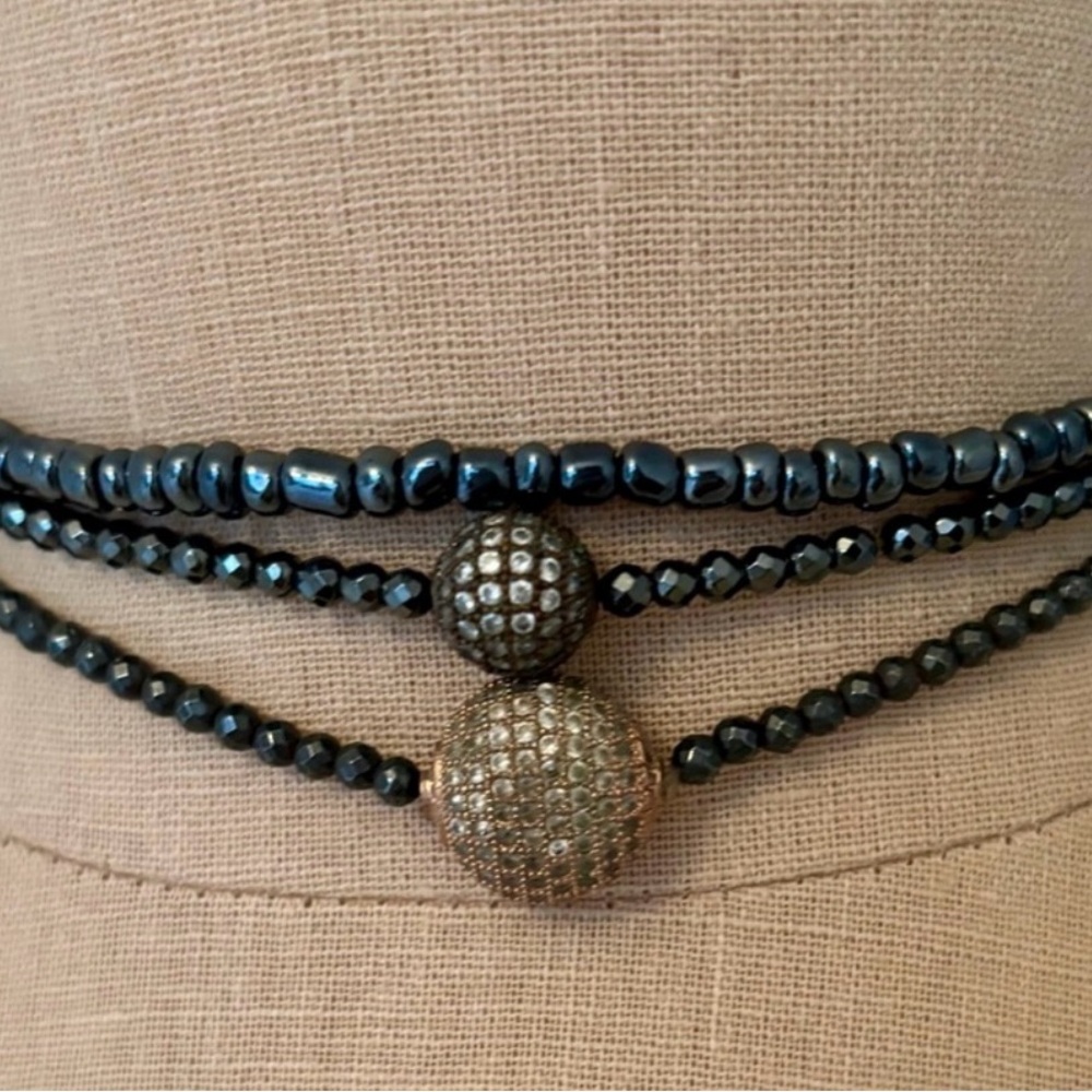 Bundle of 3 Beaded Necklaces, Gray/Pewter Color, Girls & Juniors OS